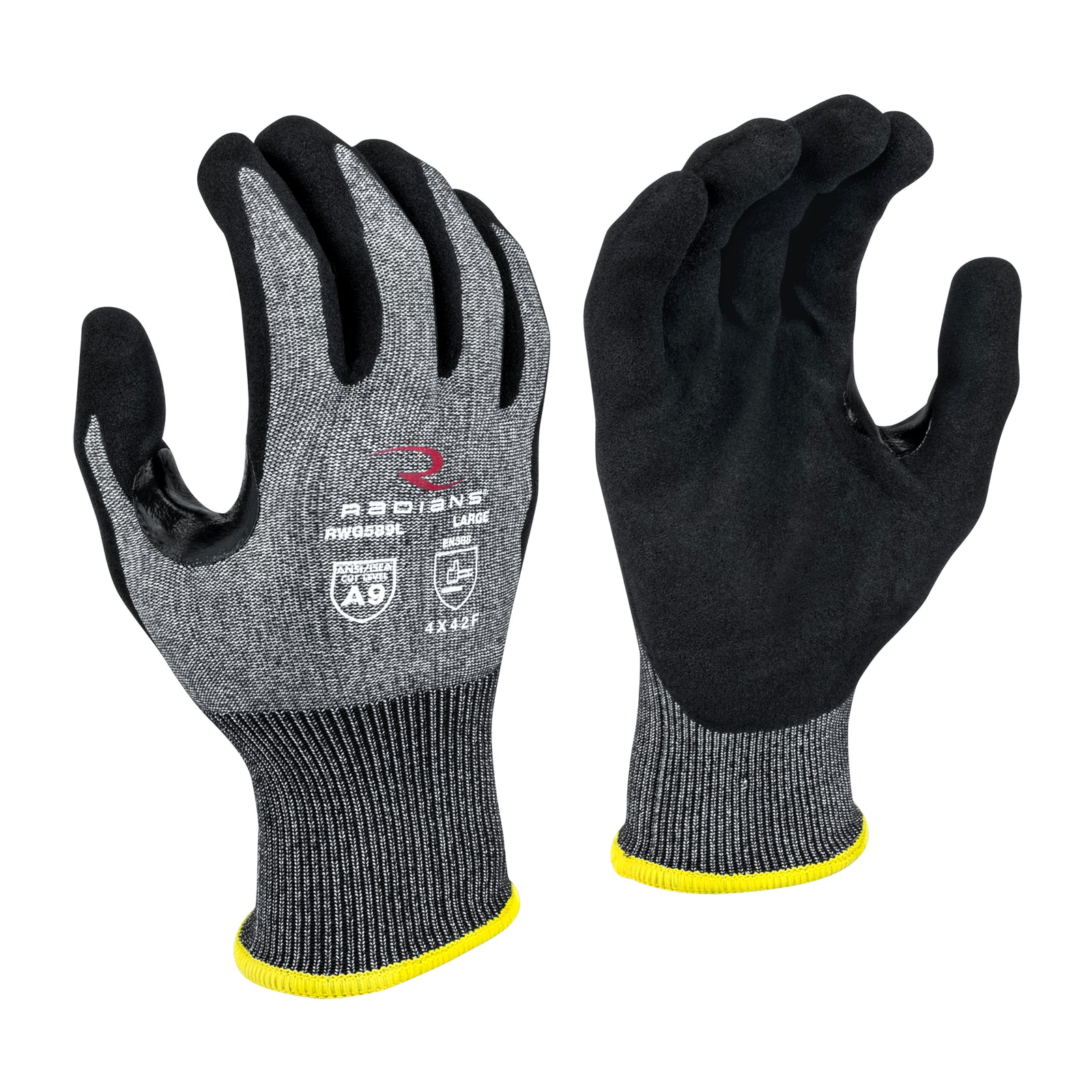 RWG589 Cut Protection Level A9 Sandy Foam Nitrile Coated Glove - Size XL