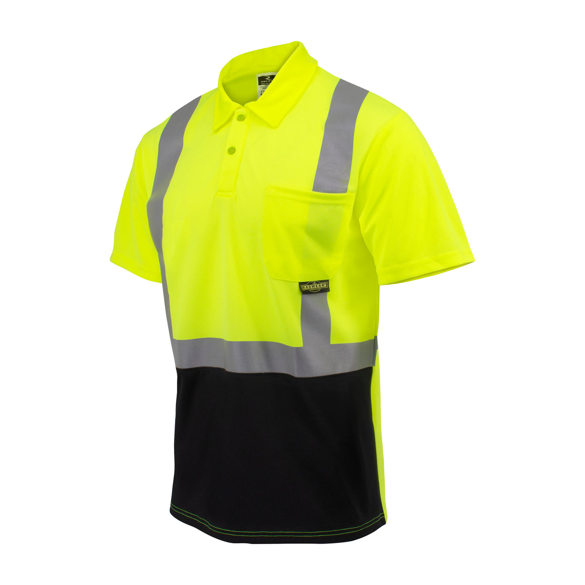 ST12B Class 2 High Visibility Color Blocked Safety Short Sleeve Polo Shirt - Green - Size 3X
