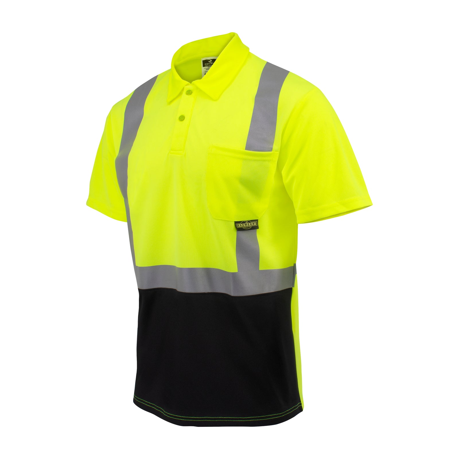 ST12B Class 2 High Visibility Color Blocked Safety Short Sleeve Polo Shirt - Green - Size 3X