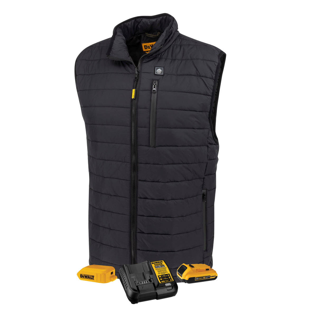 DCHV095B Men's Heated Puffer Vest Kit - Black - Size S