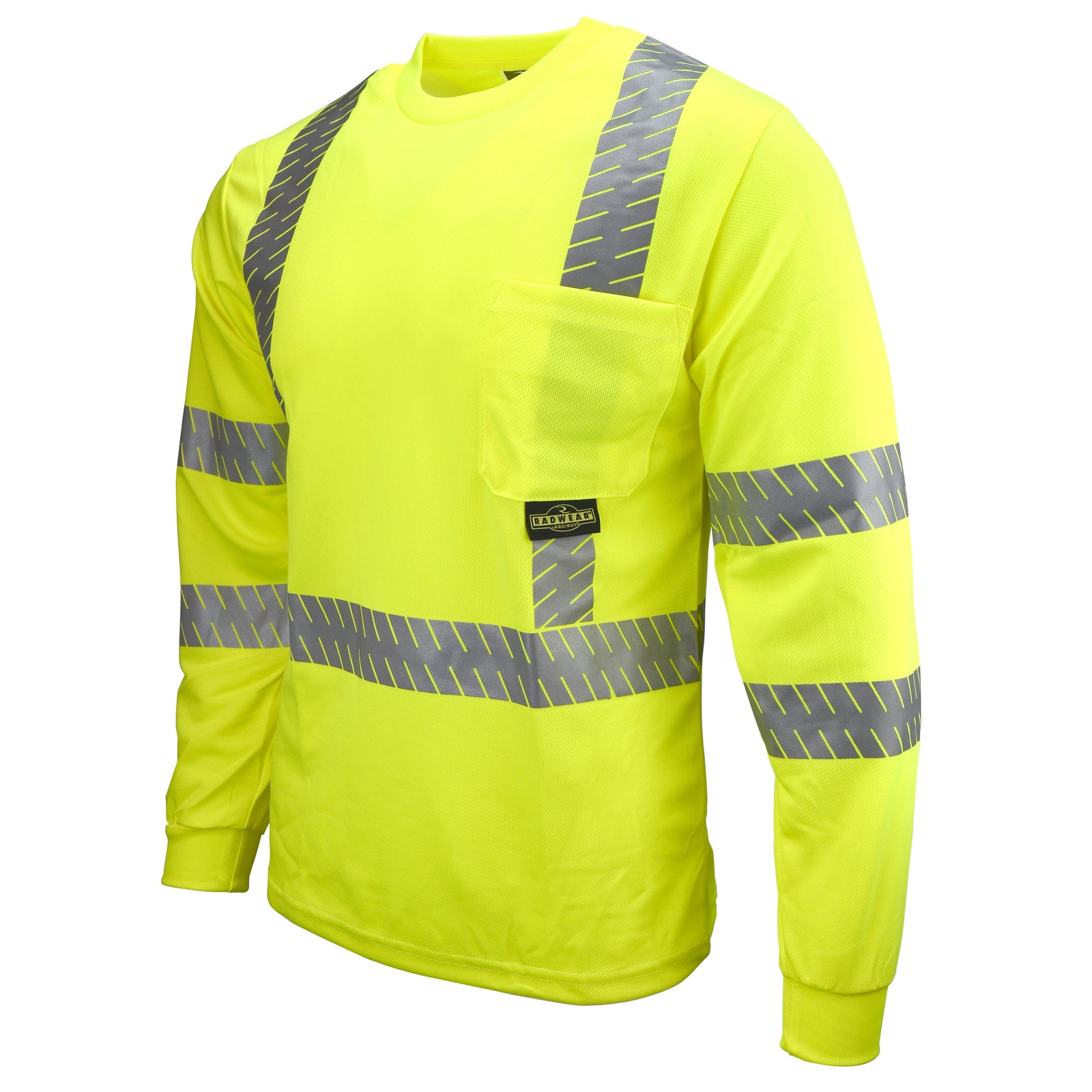 ST24-3 Type R Class 3 Long Sleeve T-Shirt with Rad-Shade® UV Protection - Hi-Vis Green - Size 3X