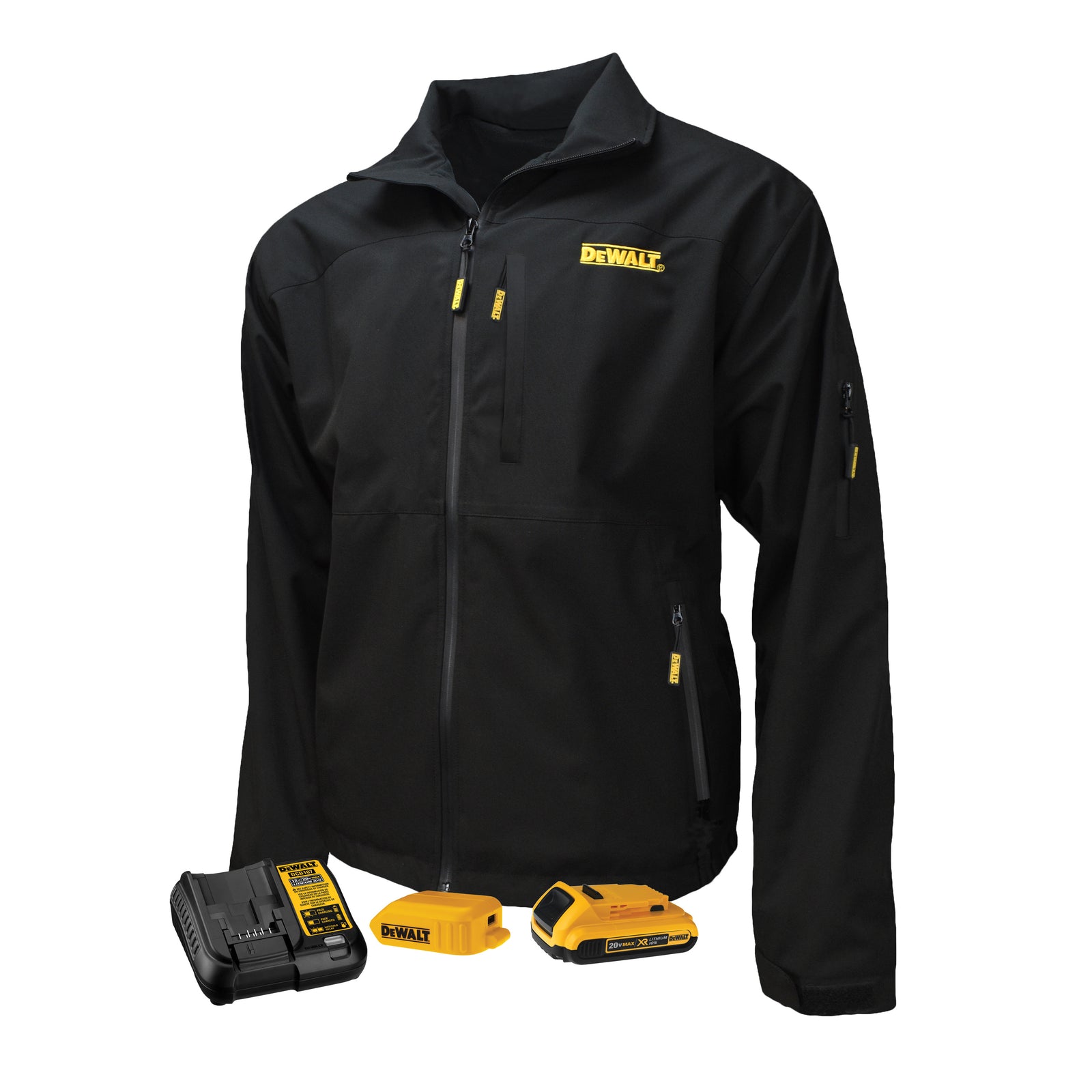 DCHJ090B Men's Heated Structured Soft Shell Jacket Kit - Black - Size M