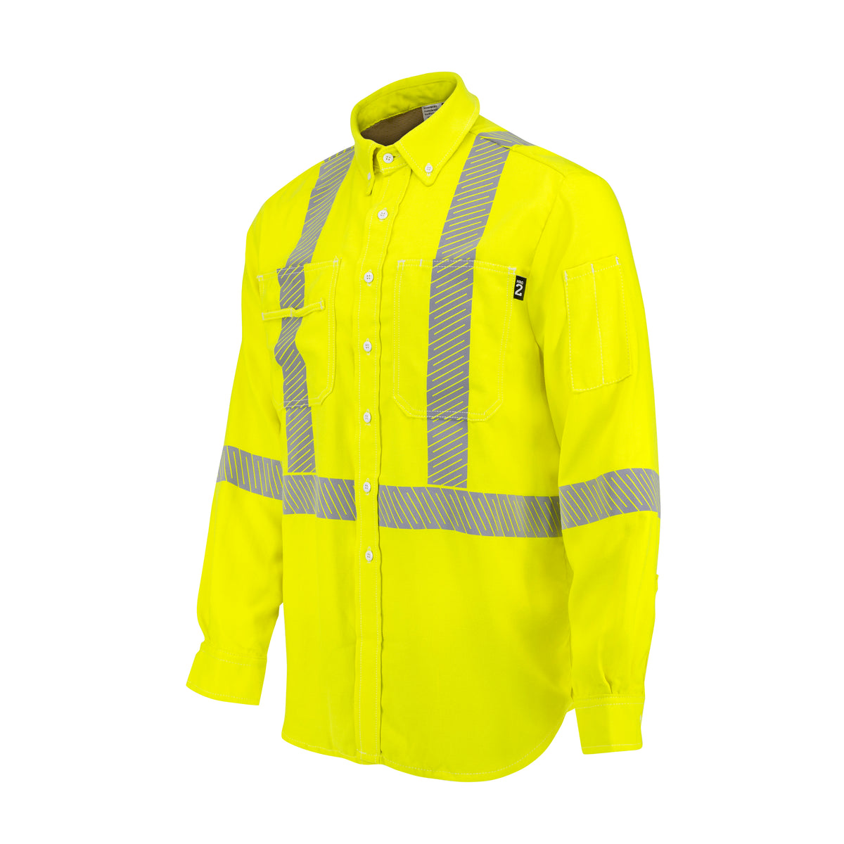 VDH5VSH3 5.7 oz Vented Type R Class 3 Segmented Tape DH Air Workshirt - Fluorescent Yellow - Size S