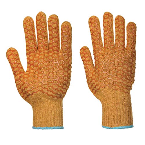 Criss Cross Gloves - Work Glove for Men and Women (Large, Orange, 12 Pairs)