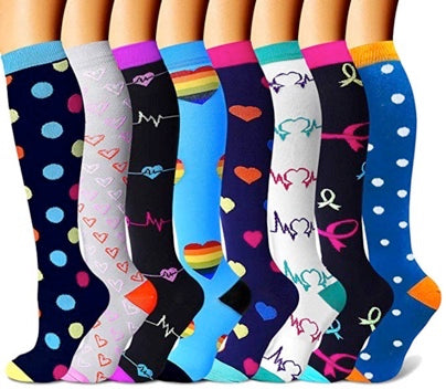 Compression Socks for Women &amp; Men 8 Pairs 15-20 mmHg