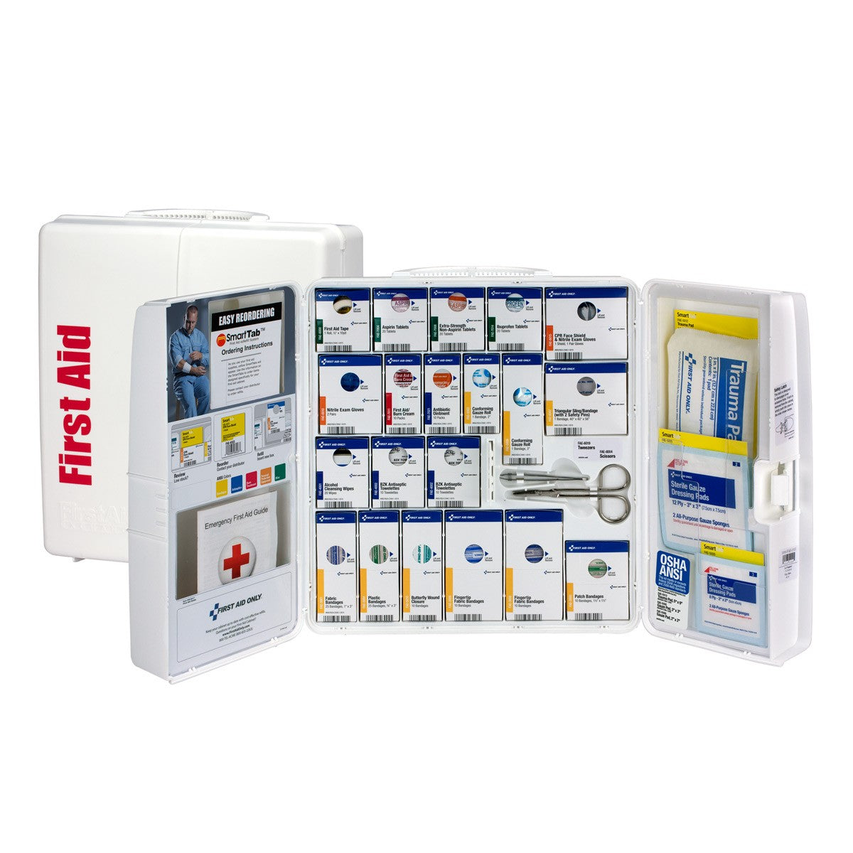 50 Person Large Plastic SmartCompliance First Aid Cabinet With Medications - W-1000-FAE-0103