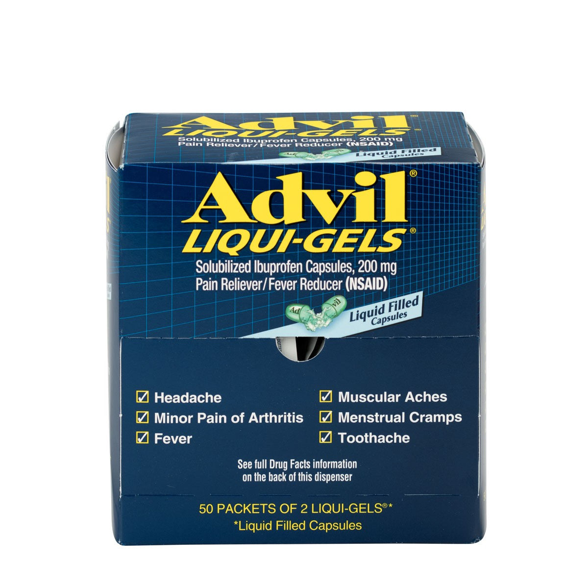 Advil Liquid-Gels Pain Reliever Refill, 50 Two-Packs Per Box - W-016902