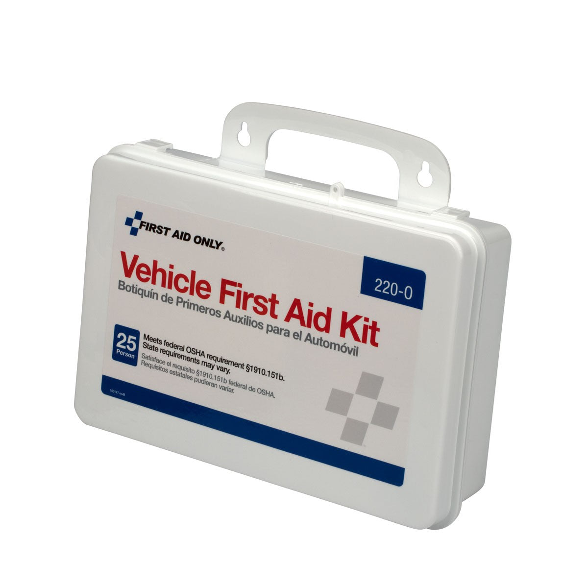 25 Person Vehicle First Aid Kit, Plastic Case - W-220-O