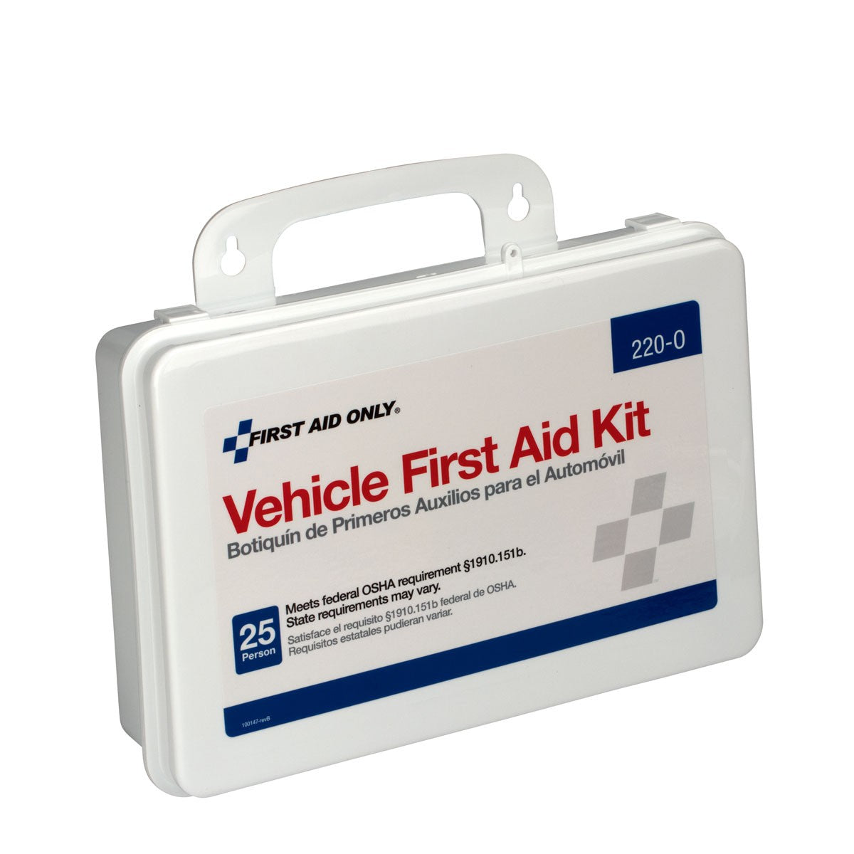 25 Person Vehicle First Aid Kit, Plastic Case - W-220-O