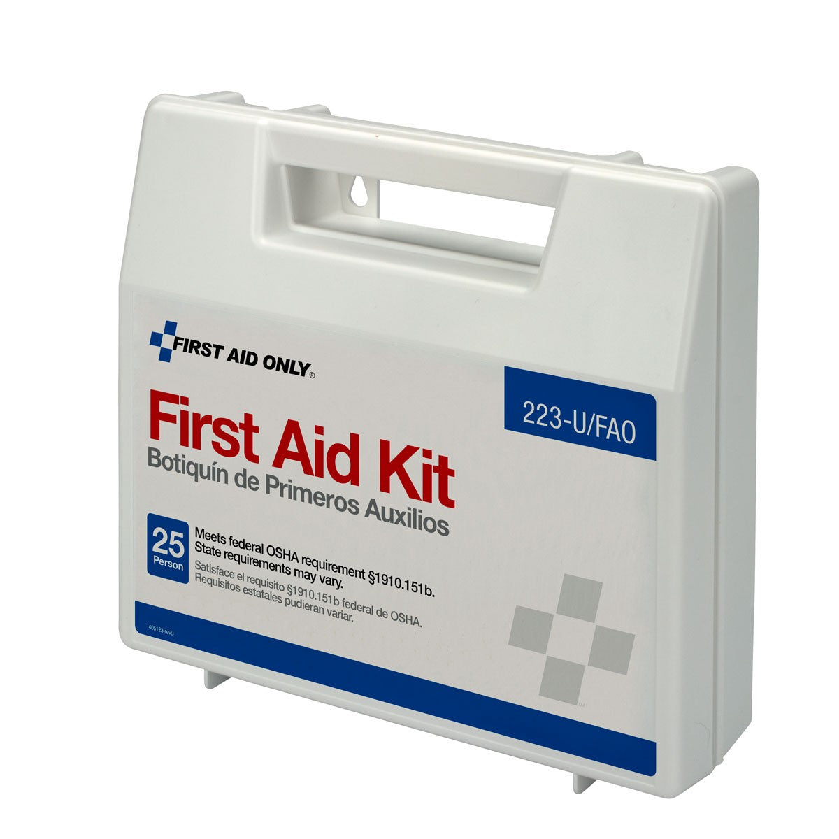 25 Person First Aid Kit, Plastic Case With Dividers - W-223-U/FAO