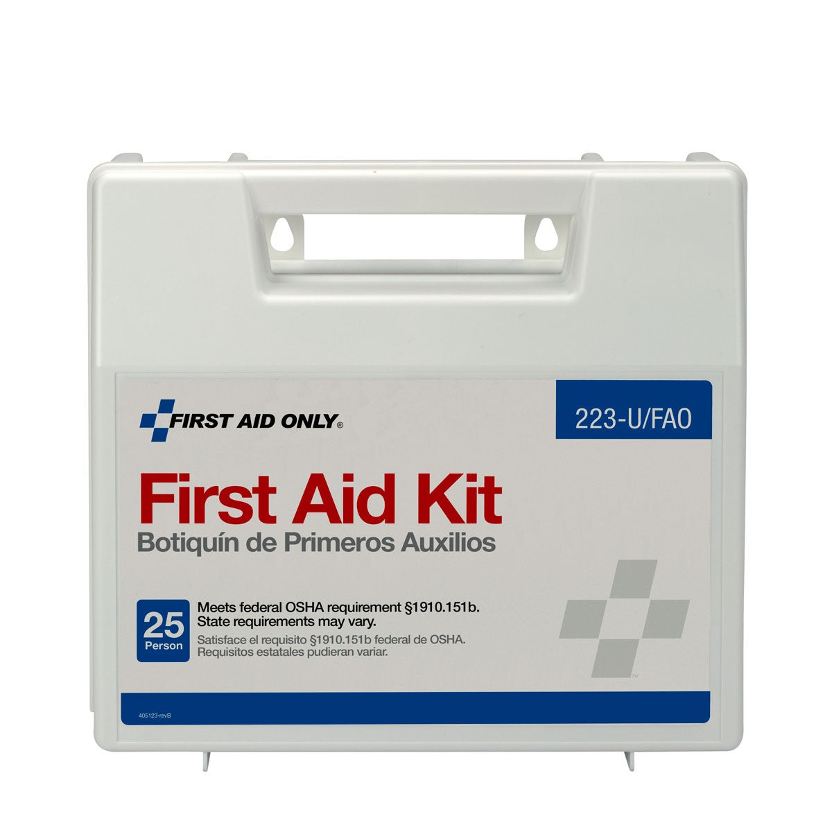 25 Person First Aid Kit, Plastic Case With Dividers - W-223-U/FAO