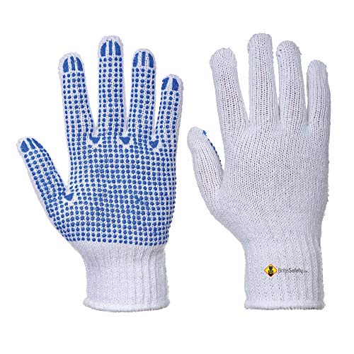 Fortis Polka Dot Glove (White/Blue, 12 Pairs)