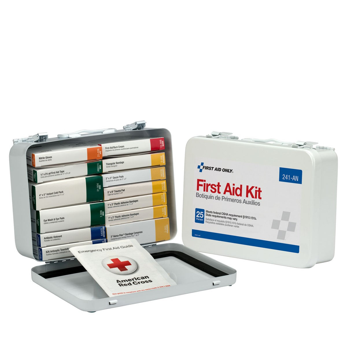 25 Person 16 Unit First Aid Kit, Metal Case - W-241-AN