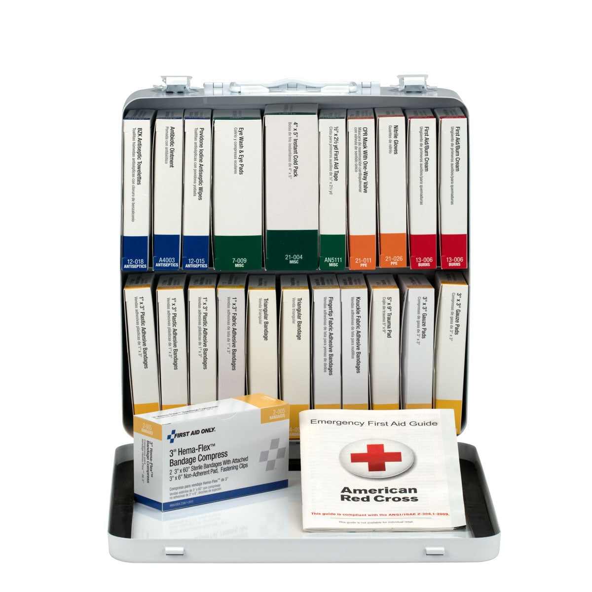 24 Unit First Aid Kit, Metal Case - W-242-AN