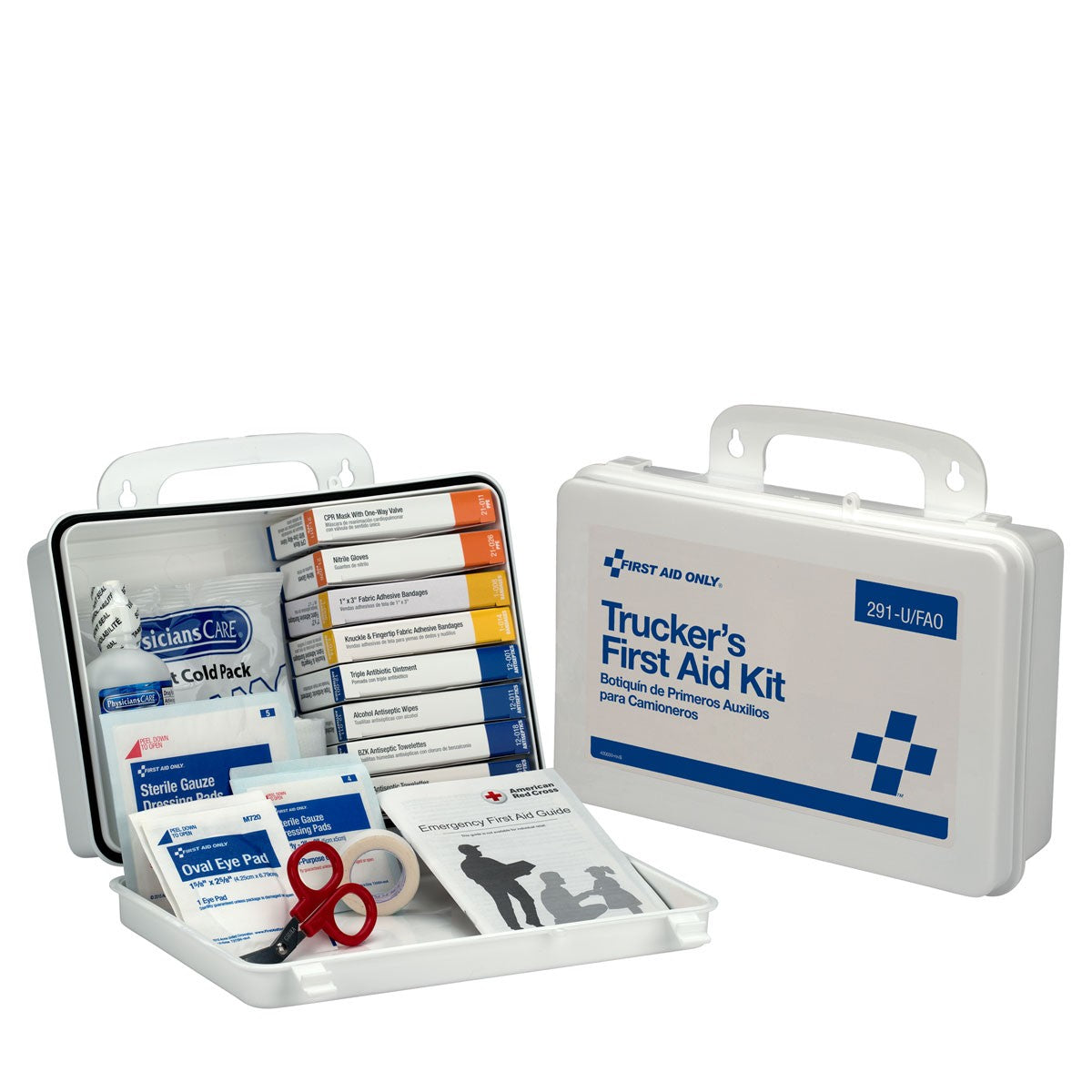 16 Unit Truckers First Aid Kit, Plastic Case - W-291-U/FAO
