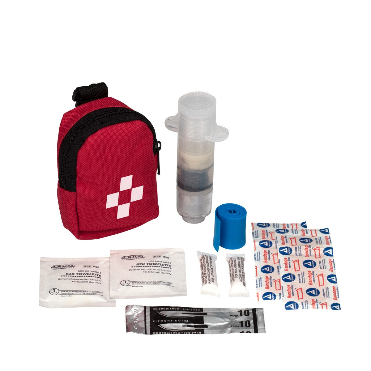 Clip-On First Aid Snake Bite Kit, 9 Pieces - W-3027