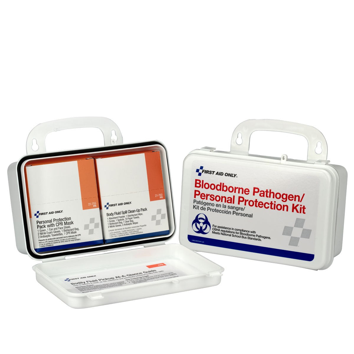 Bloodborne Pathogen (BBP) Unitized Spill Clean Up Kit With CPR, Plastic Case - BS-FAK-3065-1-FM