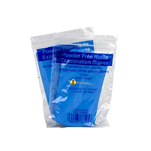 SmartCompliance First Aid Refill Nitrile Gloves, 1 Pair Per Bag - Emergency Kit Trauma Kit First Aid Cabinet Refill