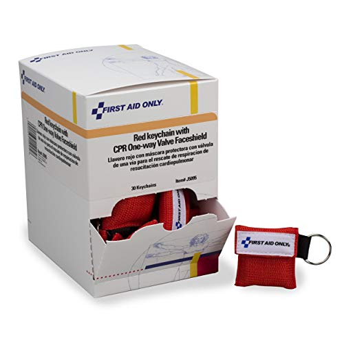CPR Mask Keychain, 30/Box - Emergency Kit Trauma Kit First Aid Cabinet Refill