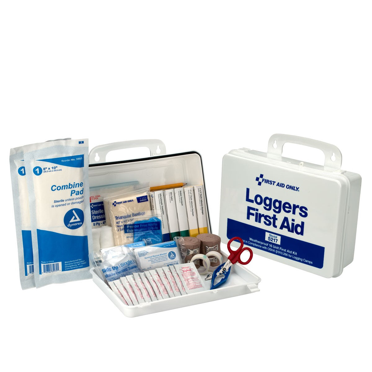 25 Person Loggers First Aid Kit, Plastic Case - W-