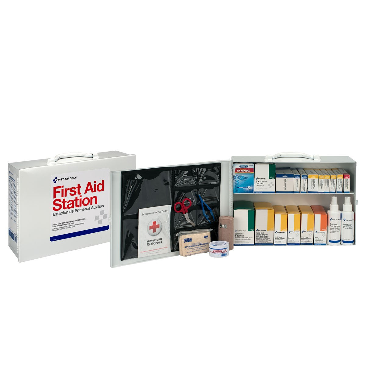 75 Person 2 Shelf First Aid Steel Cabinet - BS-FAK-6135-1-FM