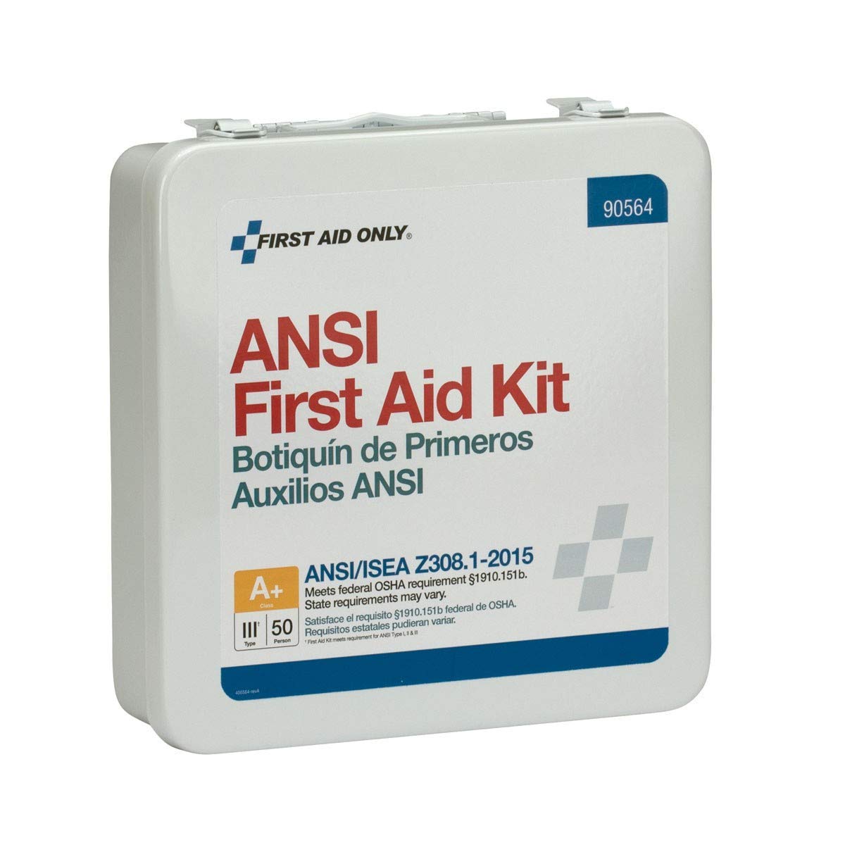 50 Person Bulk Metal First Aid Kit, ANSI Compliant - W-90564