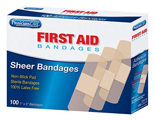 1&quot;x3&quot; Sheer &amp; Clear Plastic Bandages 100/box