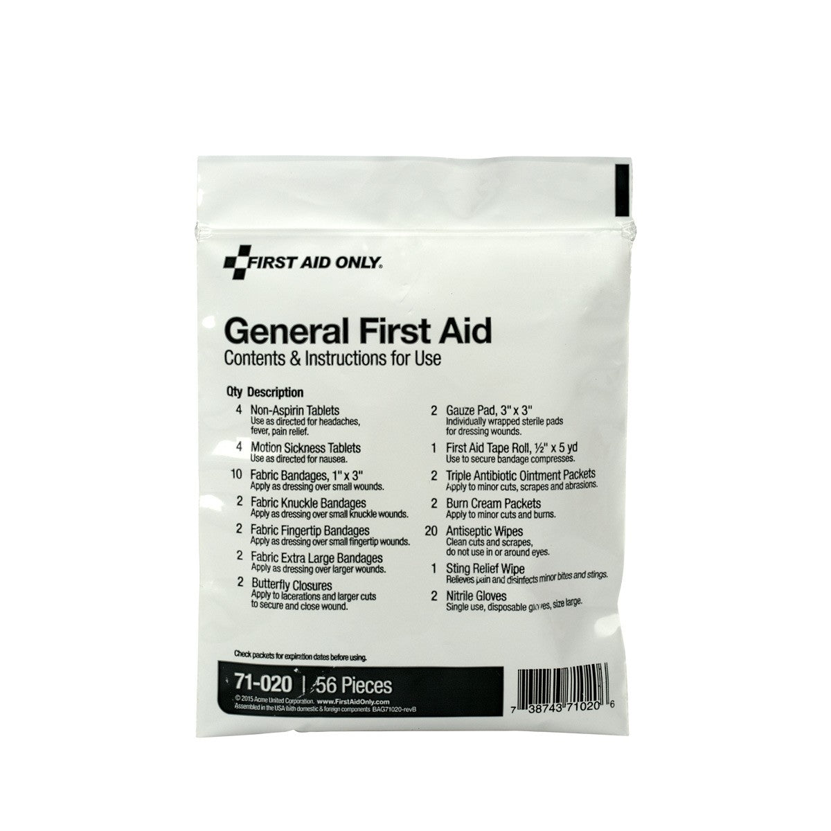 58 Piece First Aid Essentials Triage Pack - W-71-020