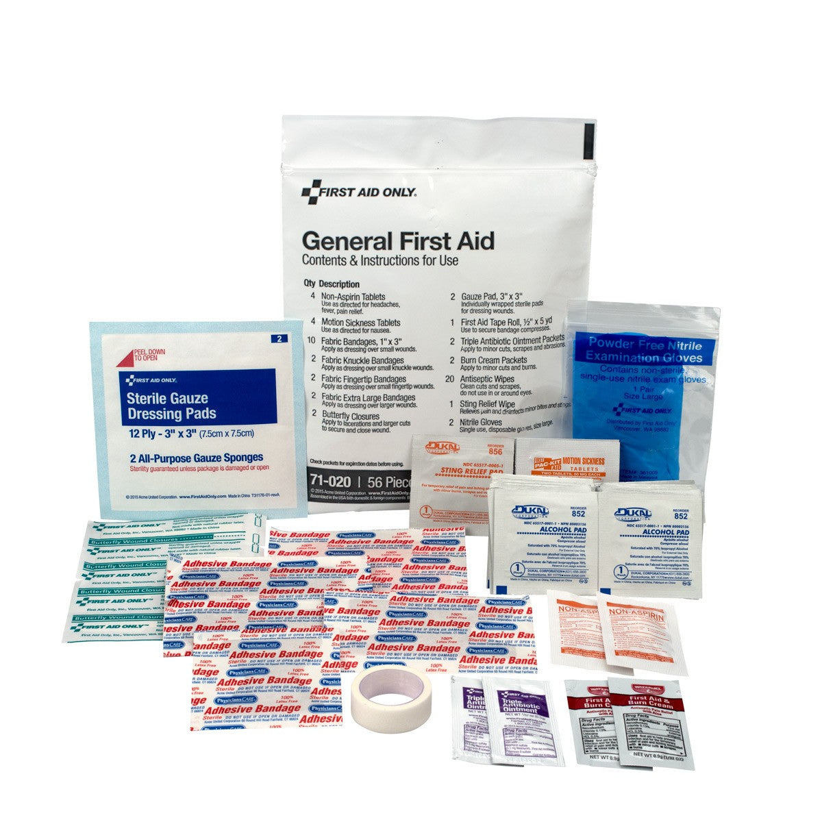 58 Piece First Aid Essentials Triage Pack - W-71-020