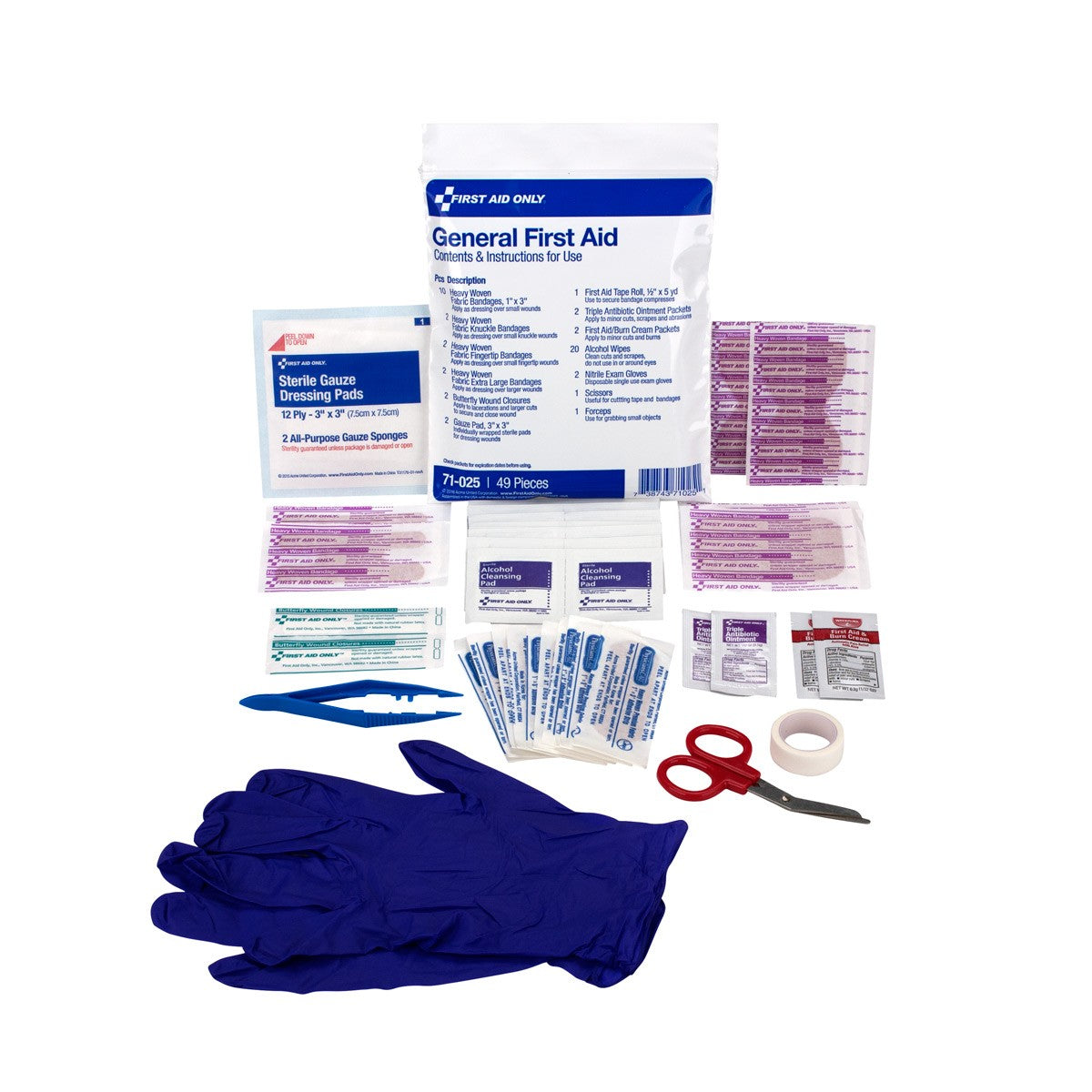 First Aid Kit Pacl First Aid Triage Pack - General First Aid (Without Meds) - W-71-025 ...