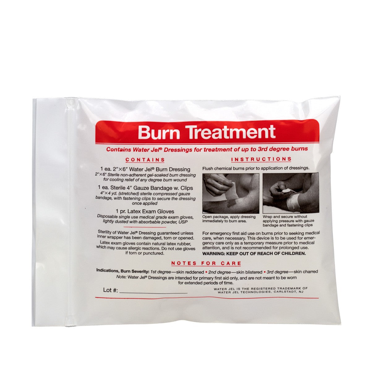 6 Piece Water-Jel Burn Care Triage Pack, First Aid Triage Pack - Burn Care Treatment - BS-FAK-71-070-1-FM