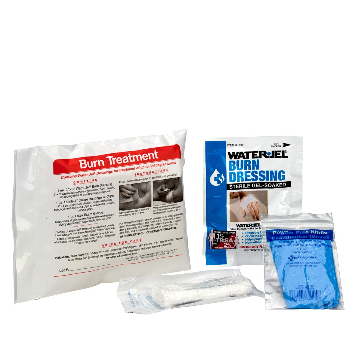 6 Piece Water-Jel Burn Care Triage Pack, First Aid Triage Pack - Burn Care Treatment - W-71-070