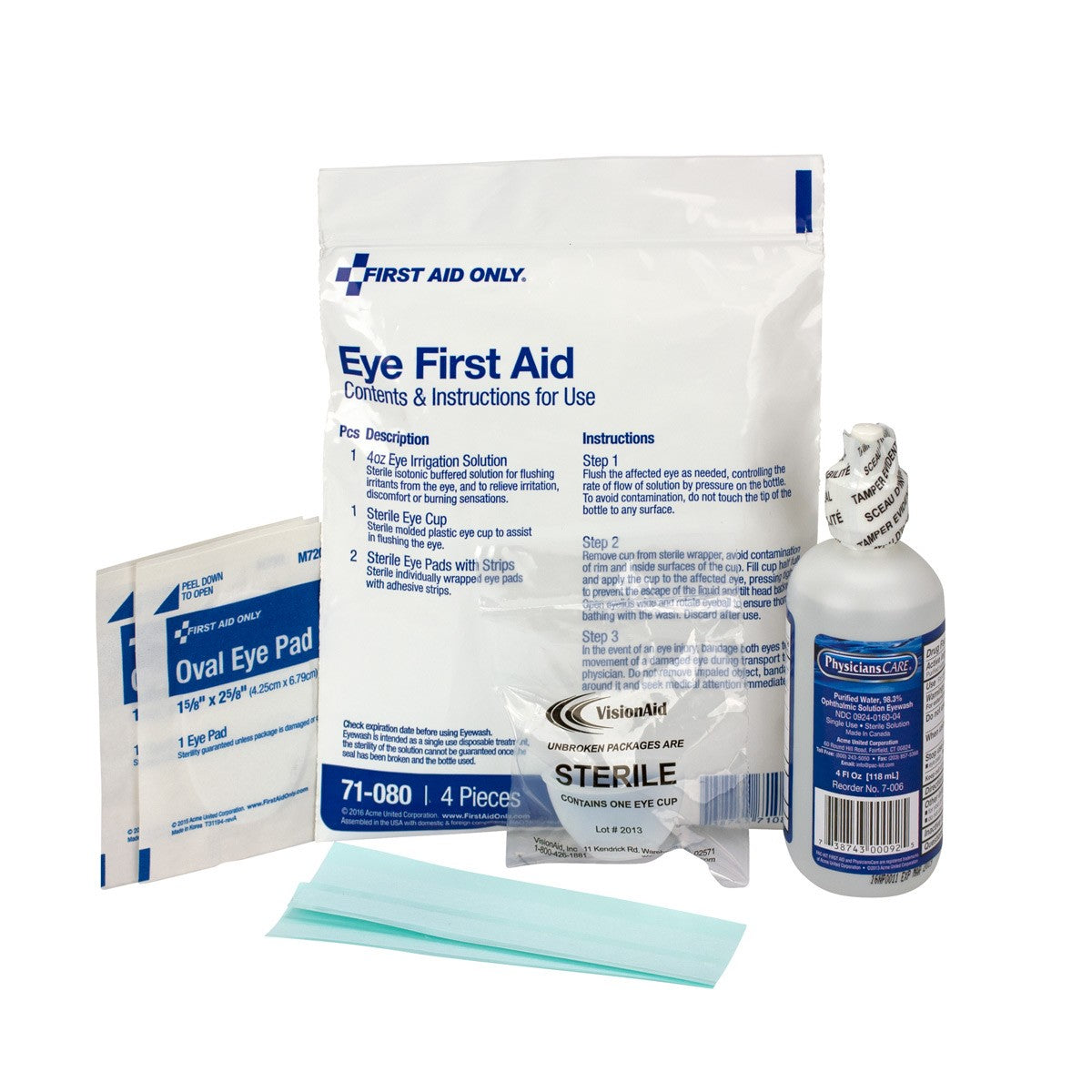 6 Piece Eye Wound First Aid Triage Pack - Eye Wound Treatment - BS-FAK-71-080-1-FM