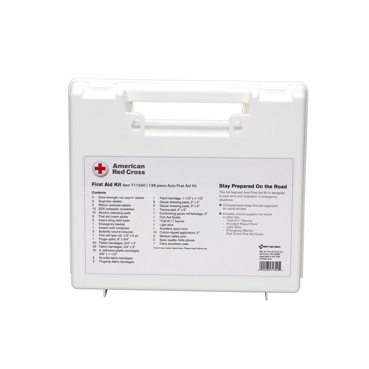 American Red Cross Deluxe Auto First Aid Kit - BS-FAK-711340-1-FM