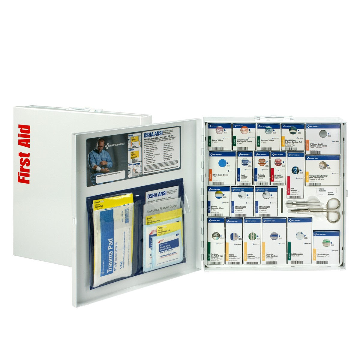 50 Person Large Metal SmartCompliance First Aid Cabinet With Medication - W-746000