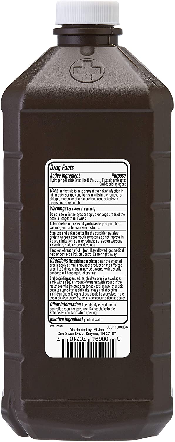 SWAN 3% Hydrogen Peroxide Topical Solution First Aid Antiseptic, 32 Fluid Ounce (Pack of 12), 384 Fl Oz