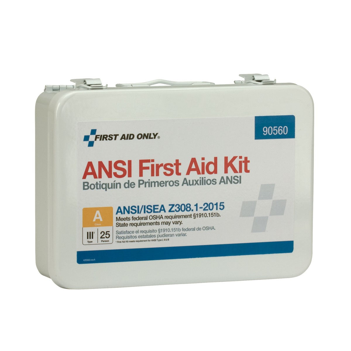 25 Person Bulk Metal First Aid Kit, ANSI Compliant - W-90560