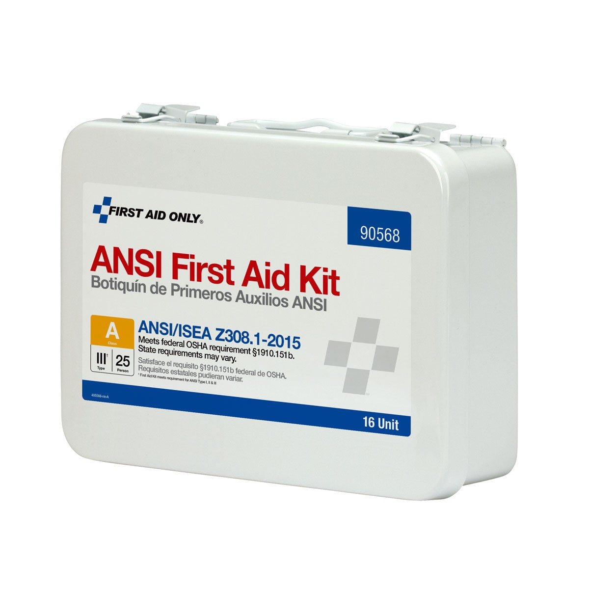 25 Person Unitized Metal First Aid Kit, ANSI Compliant - W-90568