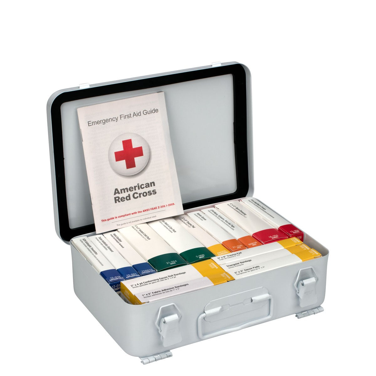 25 Person Unitized Metal First Aid Kit, ANSI Compliant - W-90568