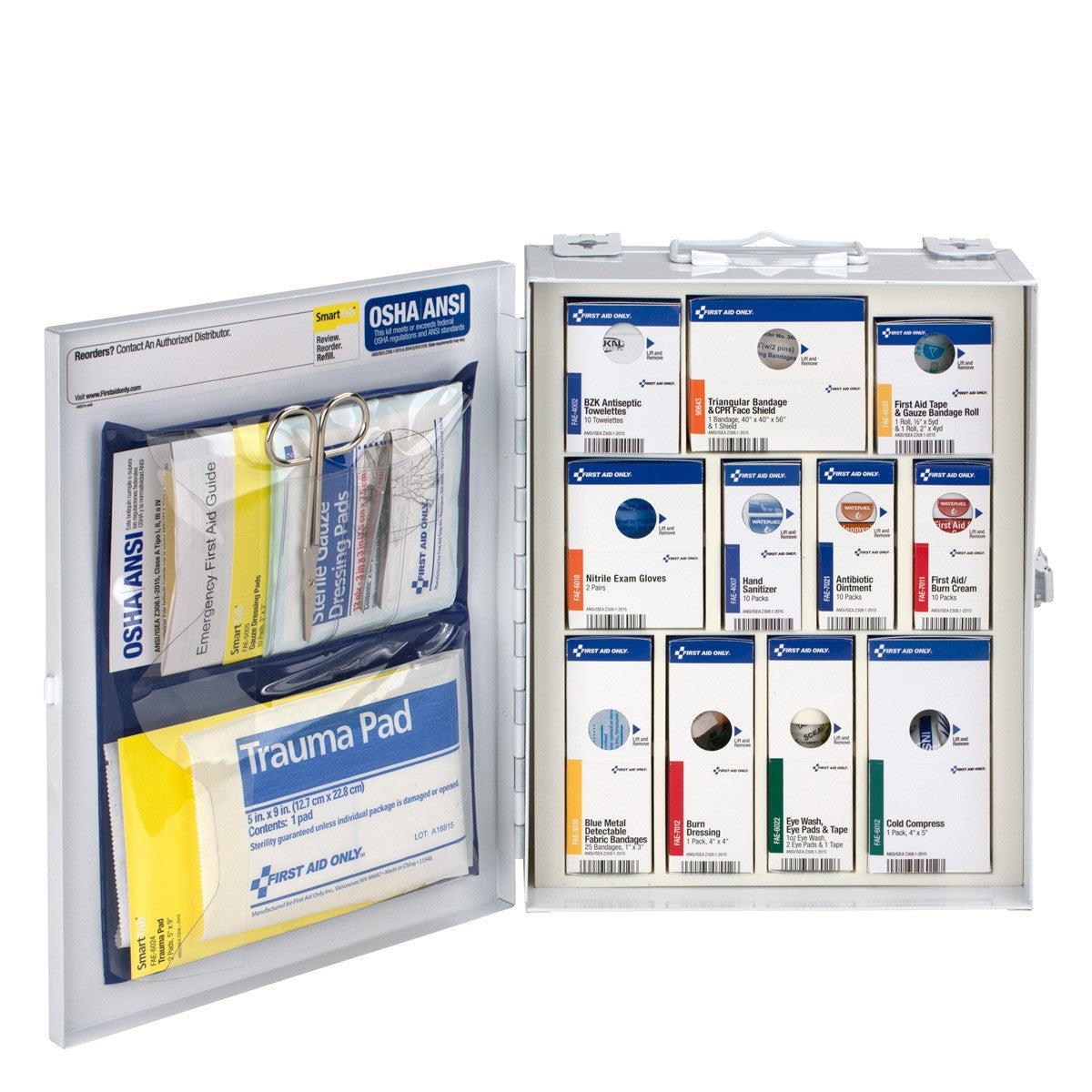 25 Person Medium Metal SmartCompliance First Aid Food Service Cabinet Without Medications - W-90658