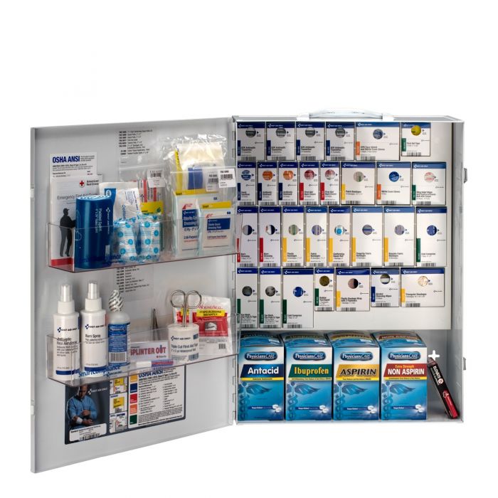 150 Person XL Metal SmartCompliance First Aid Cabinet With Medication - W-90732