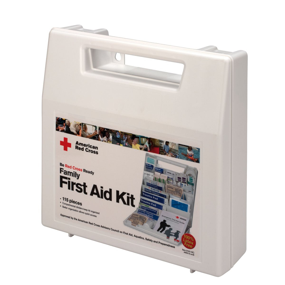 American Red Cross Deluxe Family First Aid Kit, Plastic Case - BS-FAK-9161-RC-1-FM