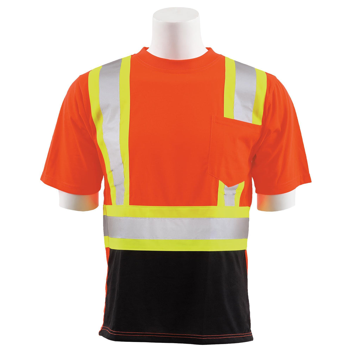9601SBC Class 2 Short-Sleeve T-Shirt with Contrasting Trim and Black Bottom