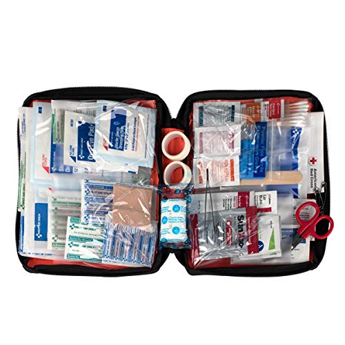 Outdoor First Aid Kit Essentials, 205 Piece, Fabric Case - Emergency Kit Trauma Kit First Aid for Outdoor,Camps and Travel Medicine Kit