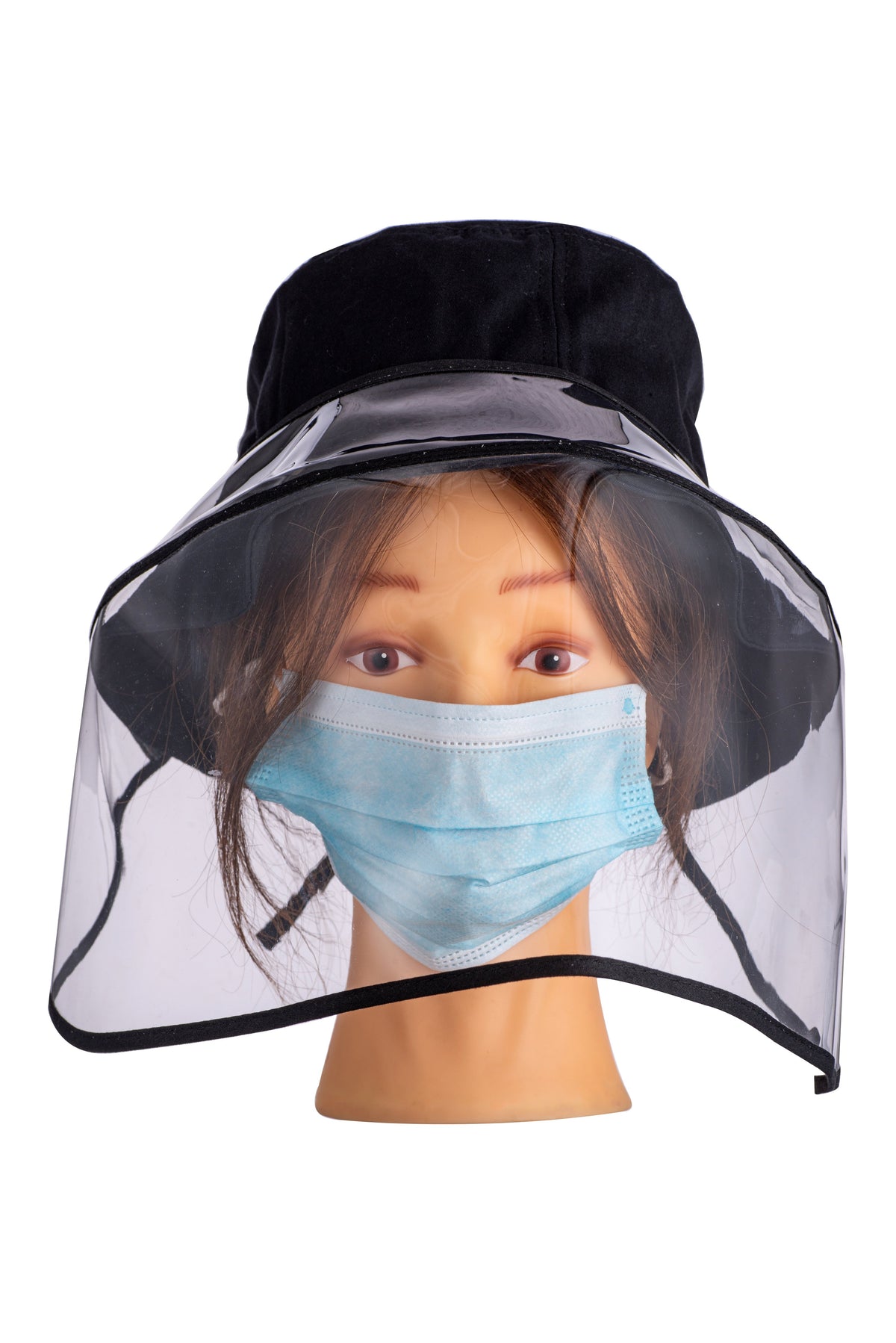 Firstahl 2 In 1 Design Protective Bucket Hat With Detachable Full Face Shield (Black)