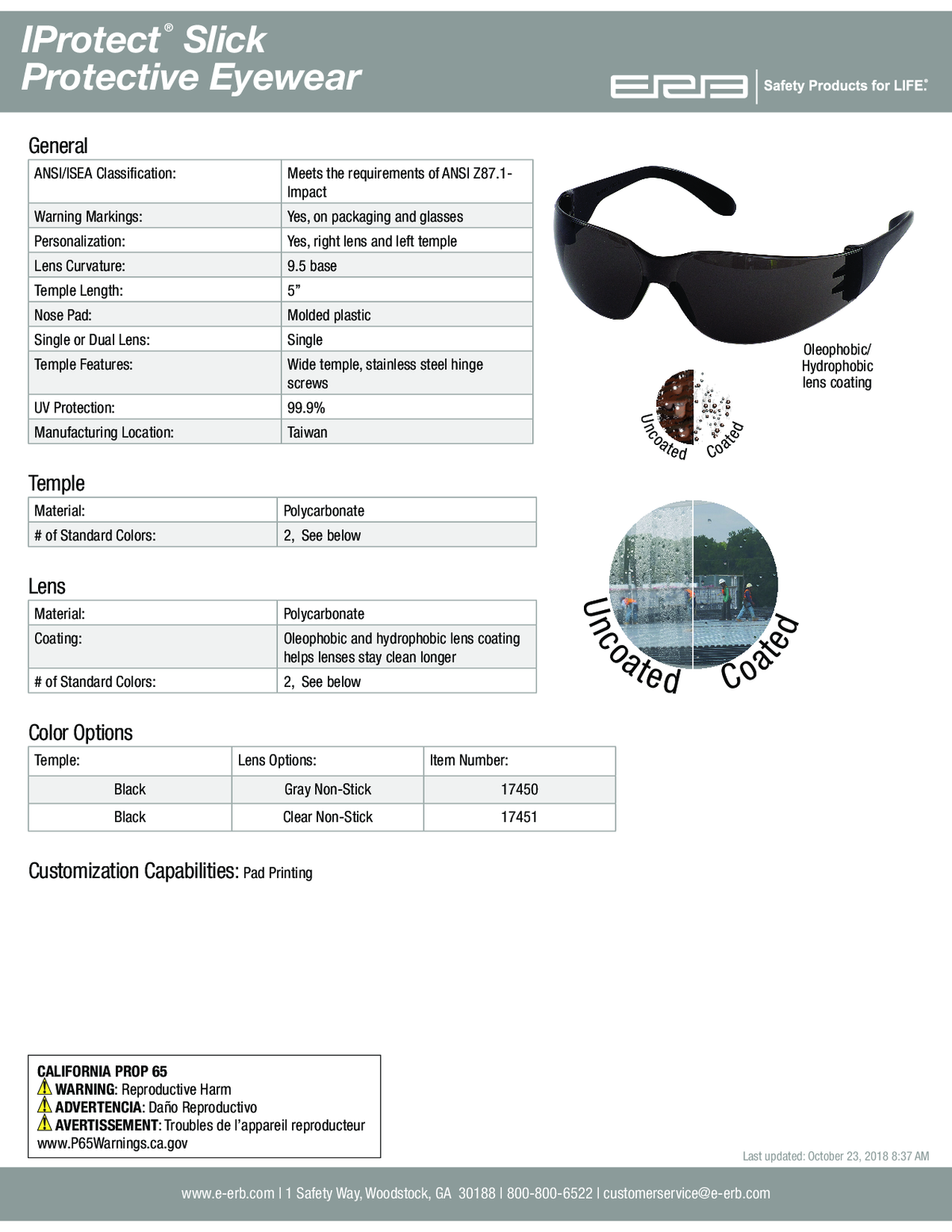 IPROTECT® Slick™ Safety Glasses 1PC