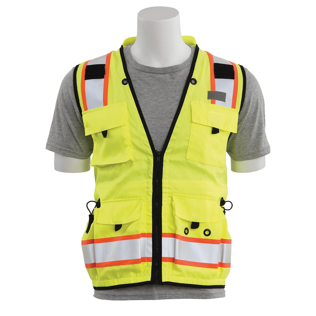 S252C Class 2 Deluxe Surveyor&#39;s Multi-Pocket Safety Vest 1pc