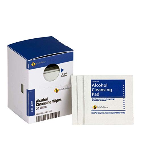 SmartCompliance Refill Alcohol Wipes, 20 Per Box - Emergency Kit Trauma Kit SmartComplaiance First Aid Cabinet Refill