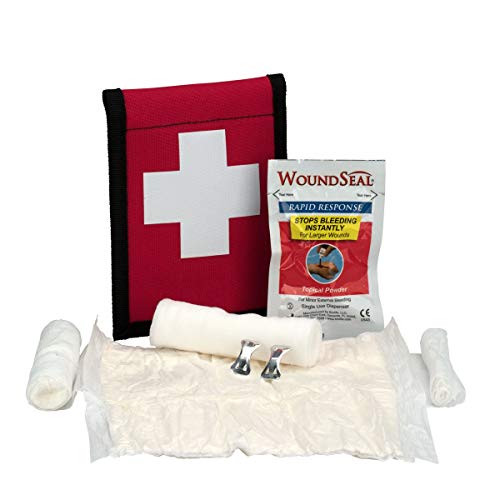Climber&#39;s Blood Stopper First Aid Kit with Wound Seal Kit, Fabric Pouch - Emergency Kit Trauma Kit First Aid for Business,Outdoor and Travel Medicine Kit
