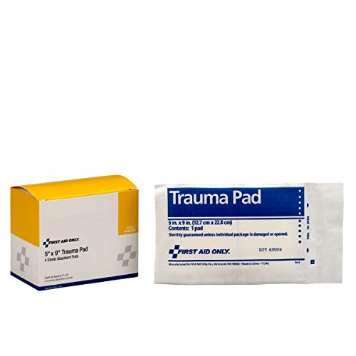 5&quot;x9&quot; Trauma Pad, 4/Box - Emergency Kit Trauma Kit First Aid Cabinet Refill